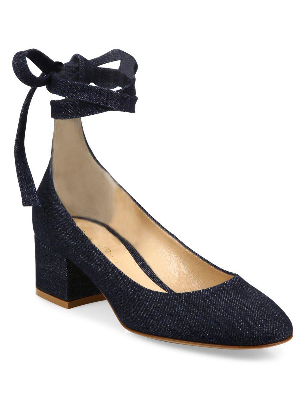 ankle wrap block heel