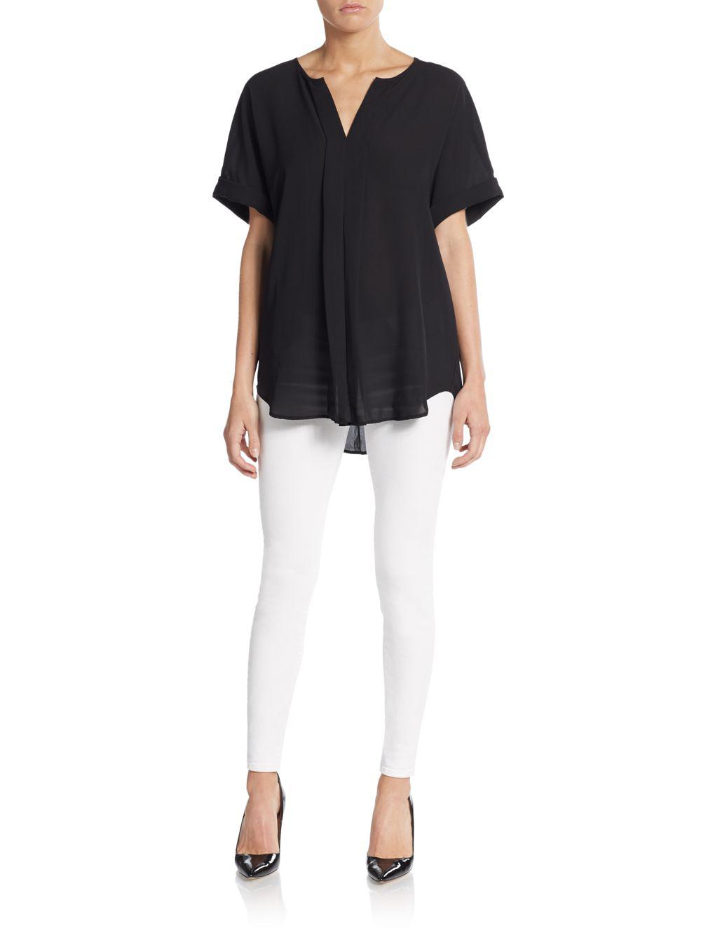 Lyst - Max Studio Pleated Blouse in Black