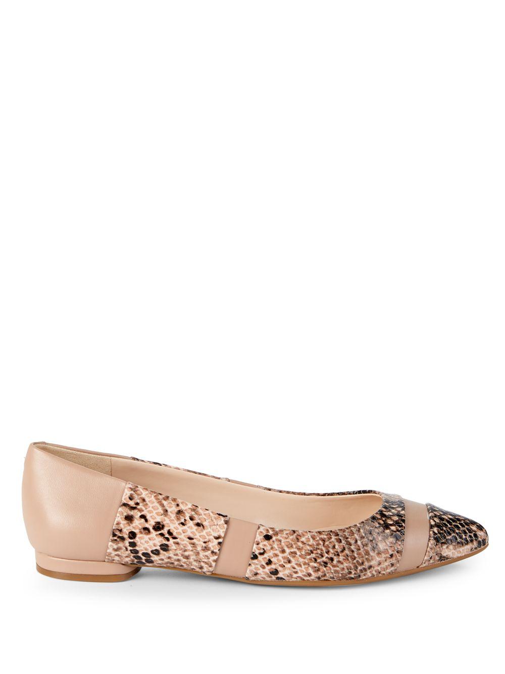 snake skin print flats