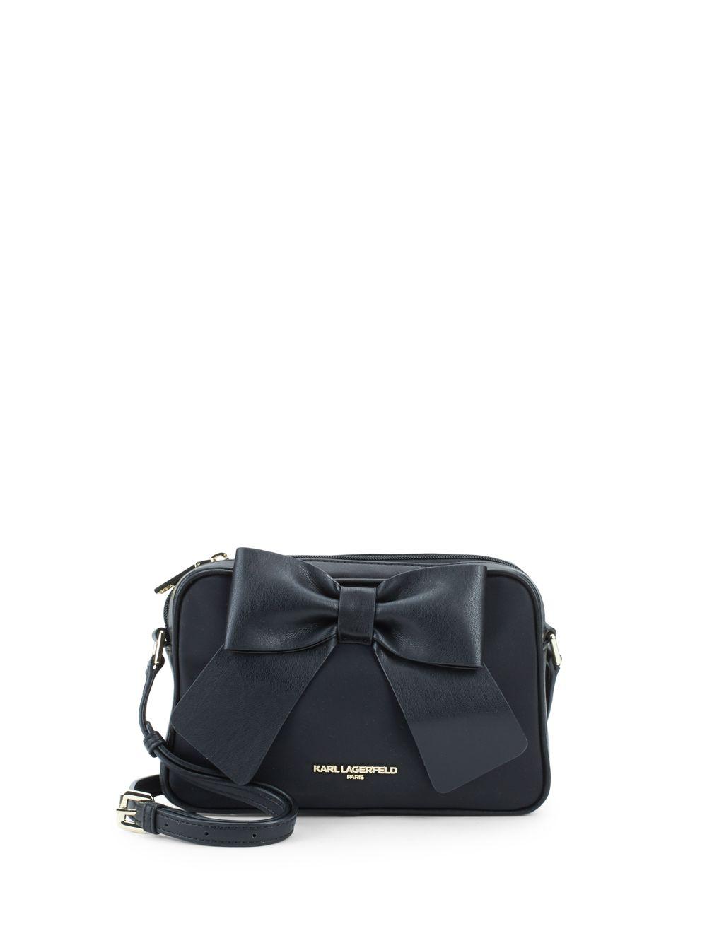 Lyst Karl Lagerfeld Bow Crossbody Bag in Black