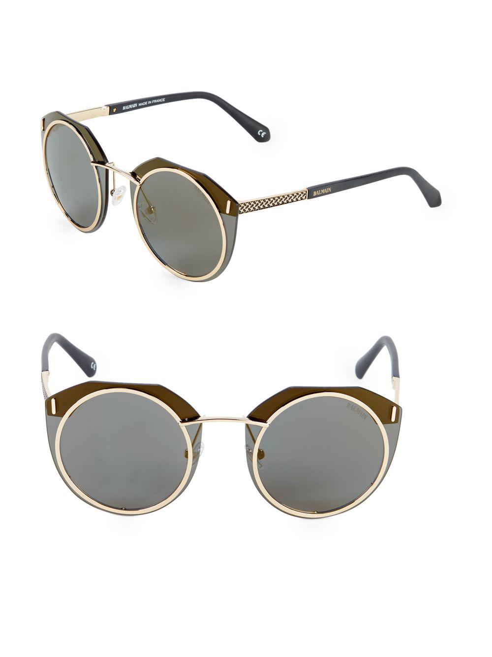 Balmain 61mm Round Sunglasses in Metallic for Men - Lyst