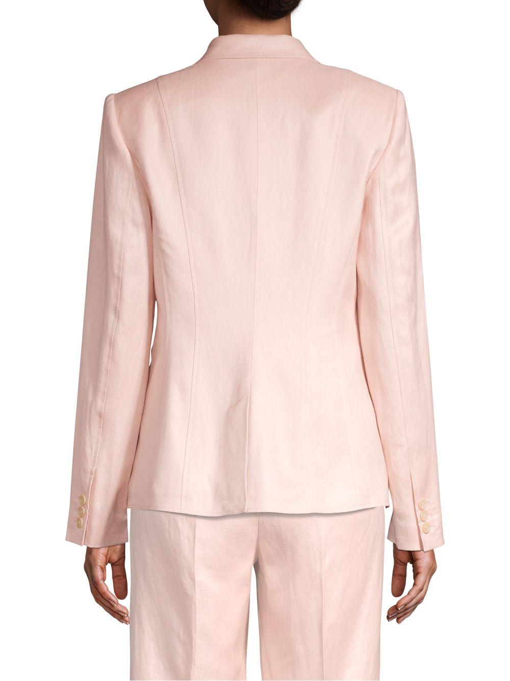 Donna Karan Womens Faux Suede Lightweight Open-Front Blazer