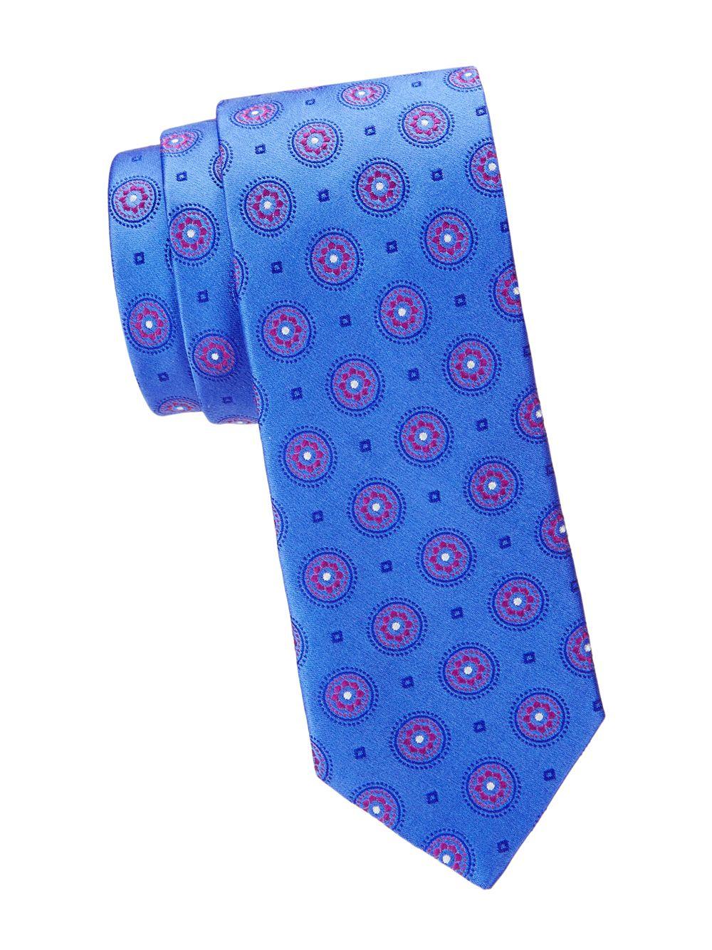 Saks Fifth Avenue Medallion Silk Tie in Blue for Men - Lyst