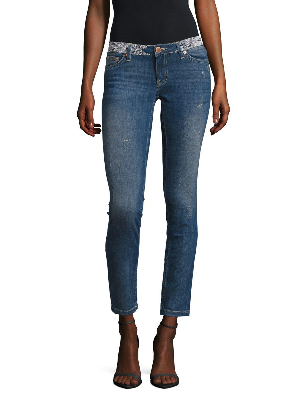 Lyst - Maje Embellished Straight-fit Jeans in Blue