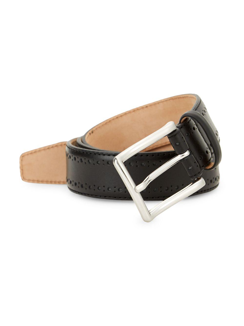Saks Fifth Avenue Classic Leather Belt in Black for Men - Lyst
