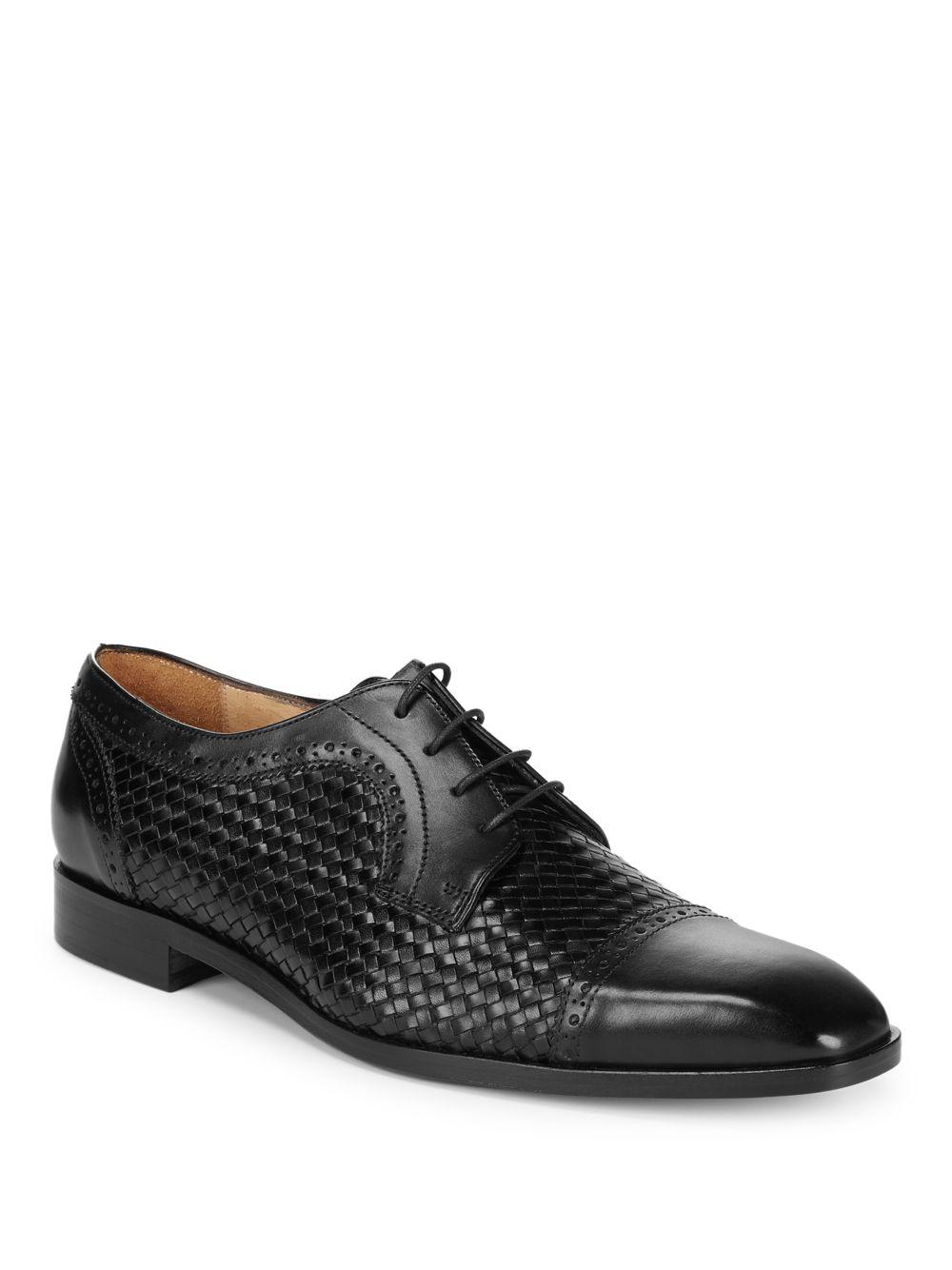 Lyst - Saks Fifth Avenue Woven Captoe Dress Shoe in Black for Men