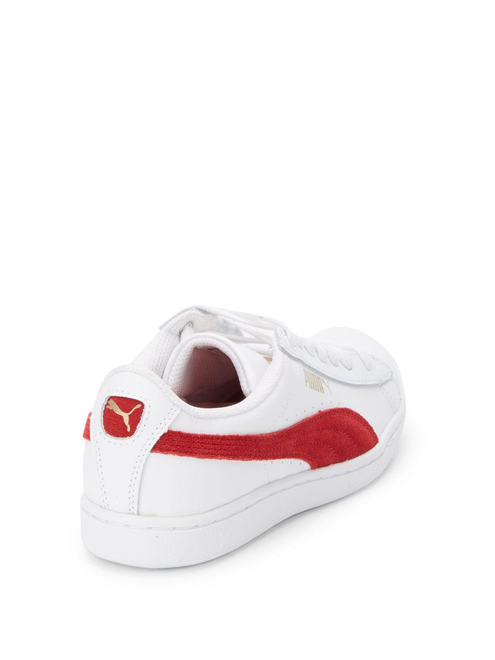 Lyst - Puma Vikky Leather & Suede Platform Sneakers in White