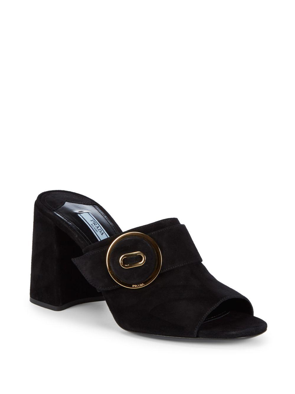 prada suede mules