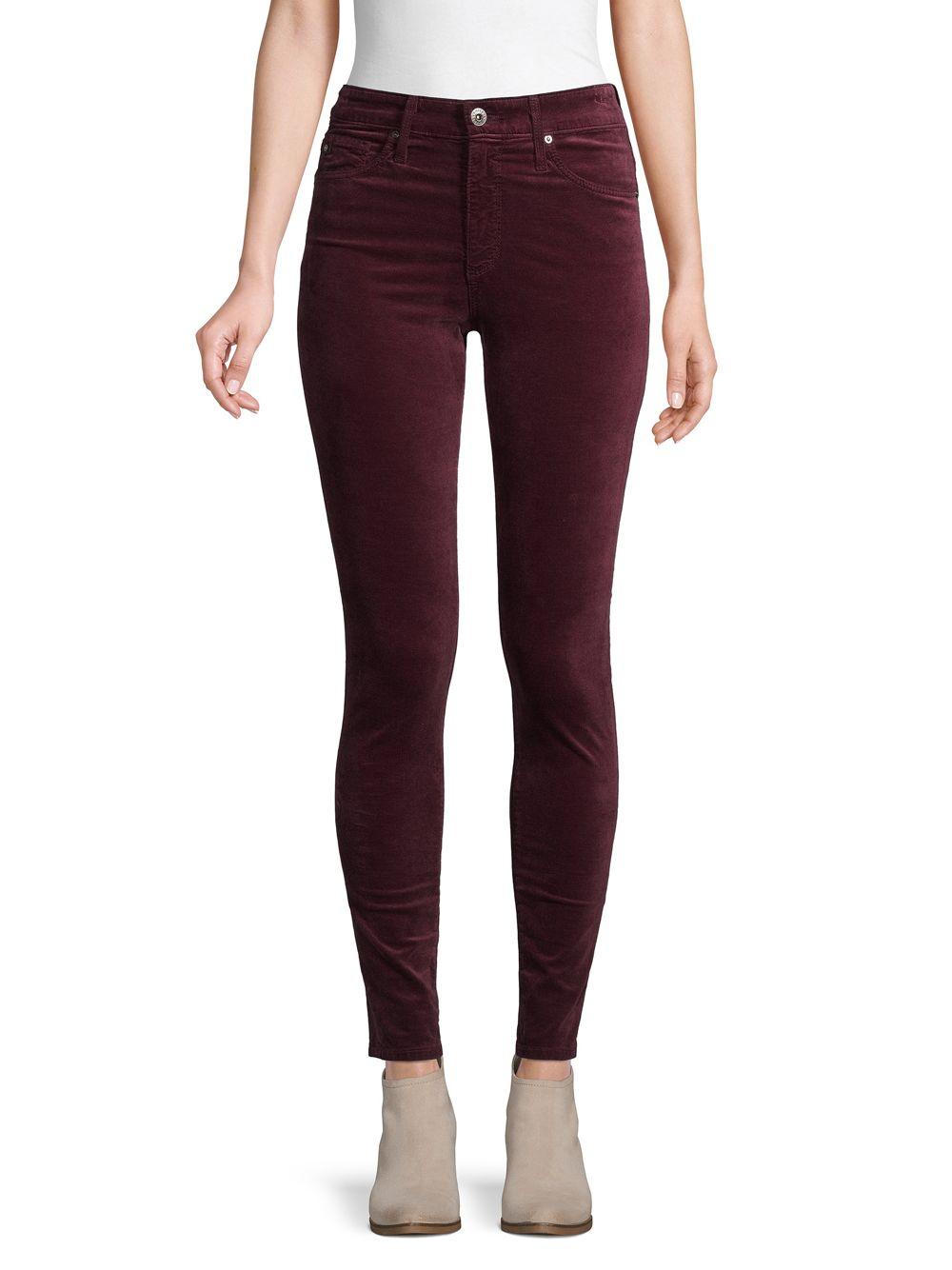 low rise velvet pants