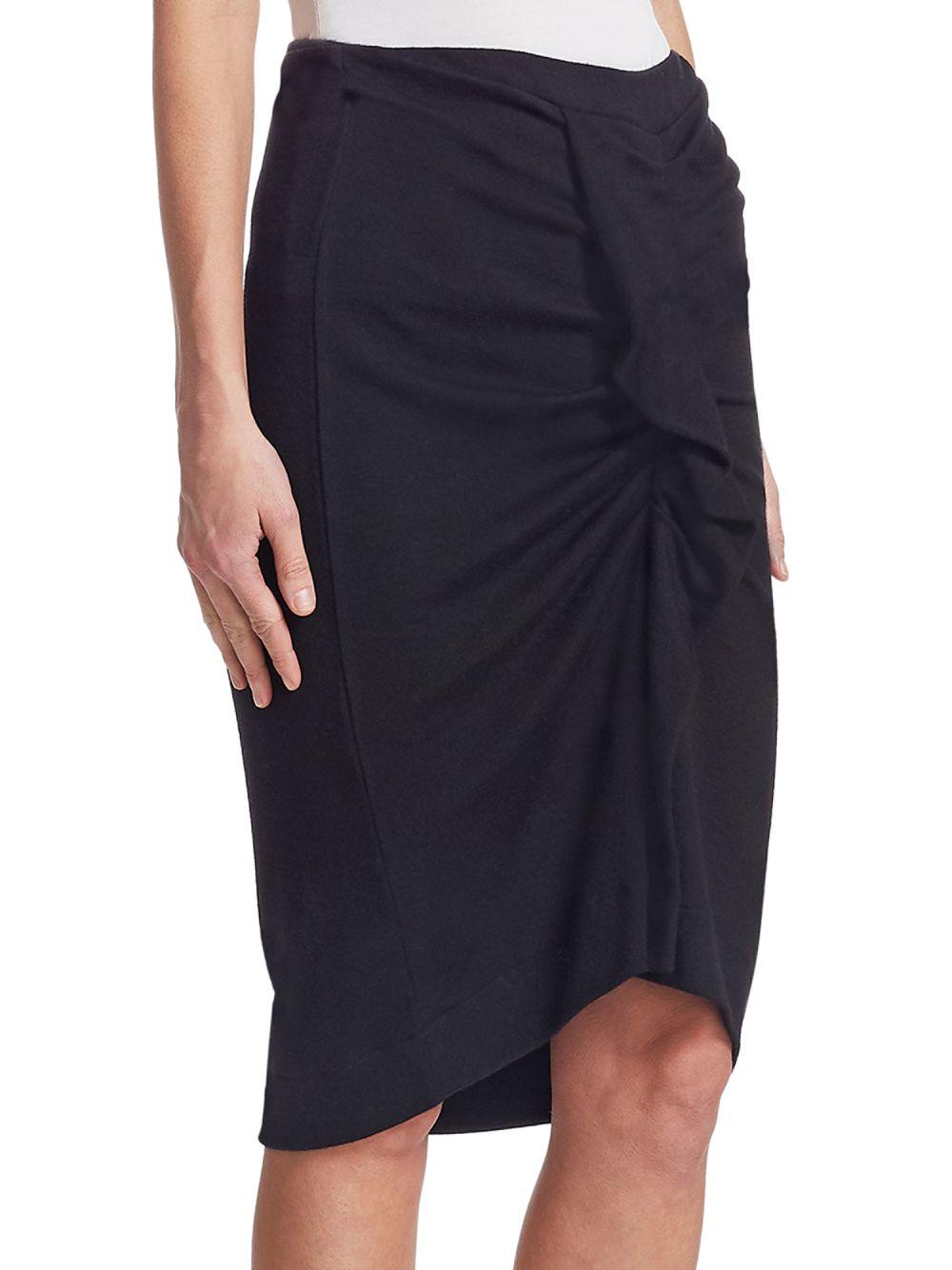 Étoile Isabel Marant Joca Wool Jersey Ruched Pencil Skirt in Black - Lyst