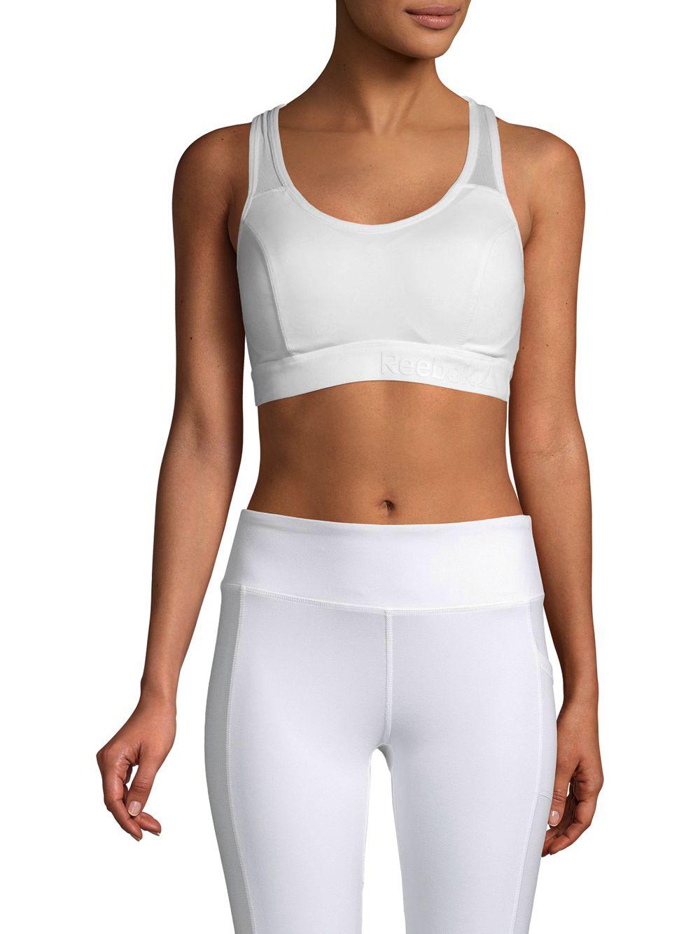 Lyst Reebok Dare Highimpact Padded Sports Bra in White