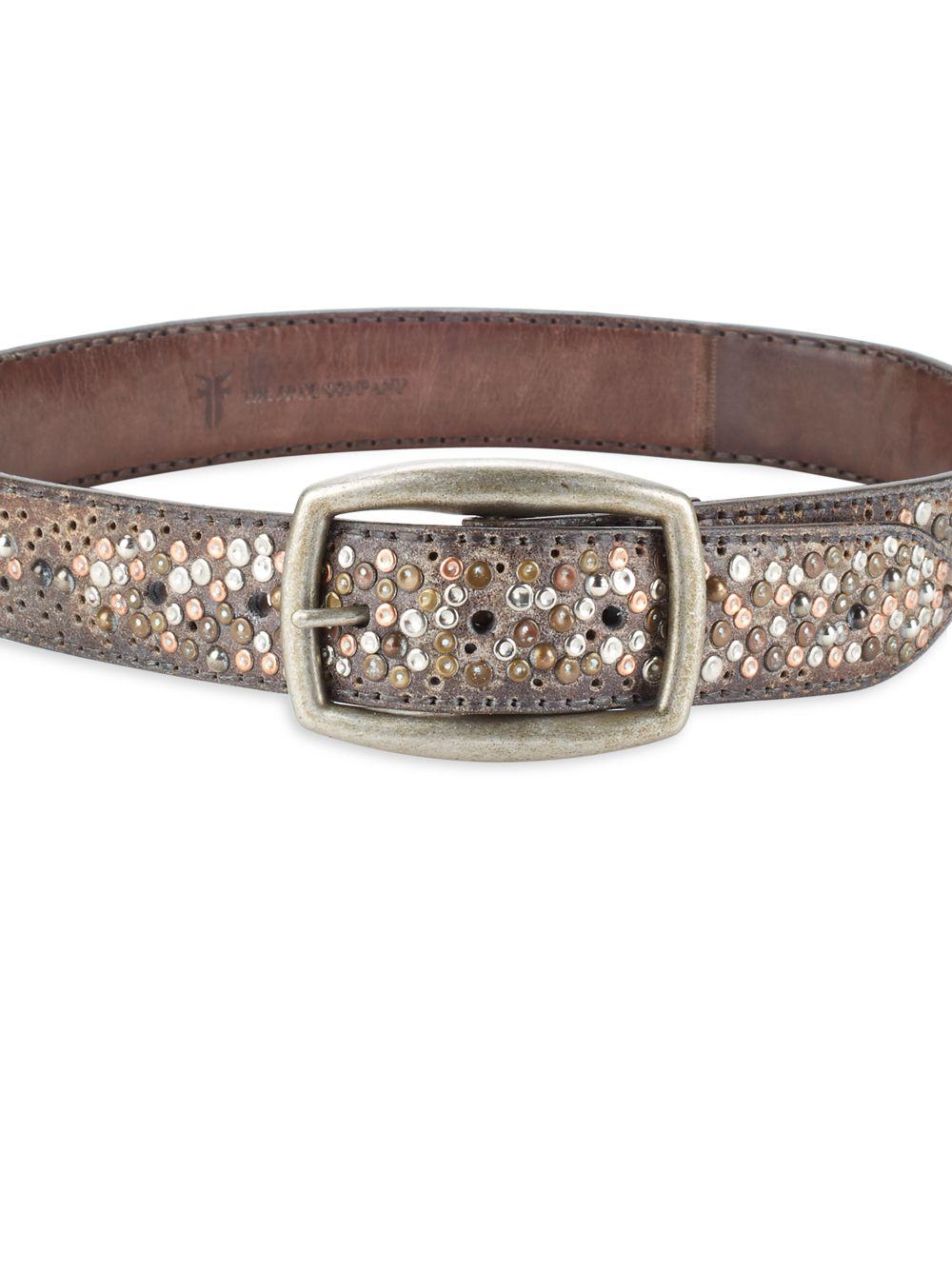 Lyst Frye Deborah Embellished Leather Belt in Gray