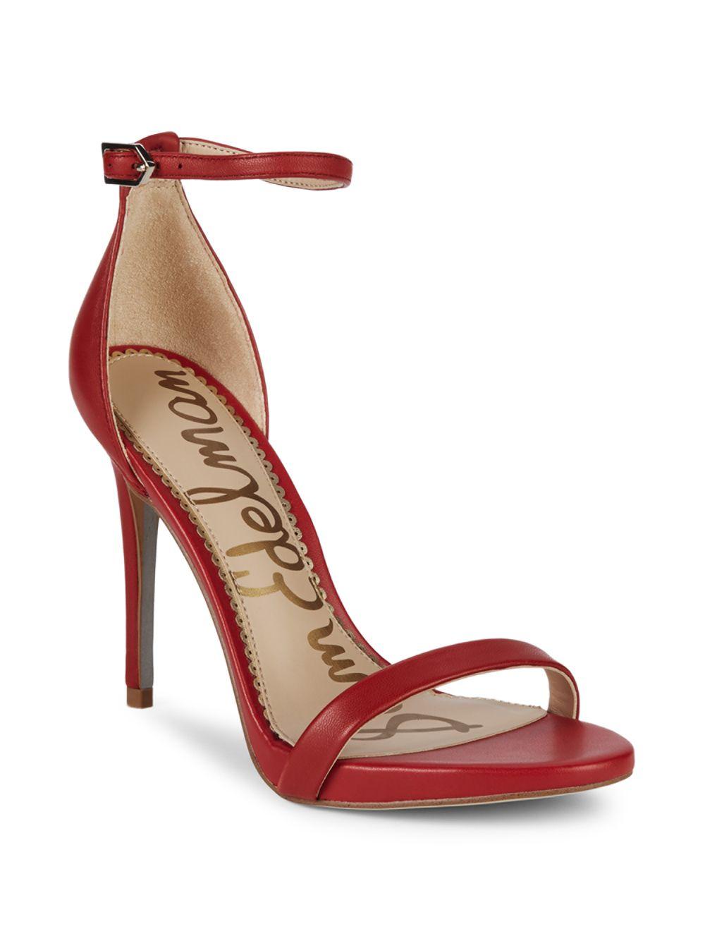 Sam Edelman Ariella Leather D'orsay High Heel Sandals in Red - Lyst