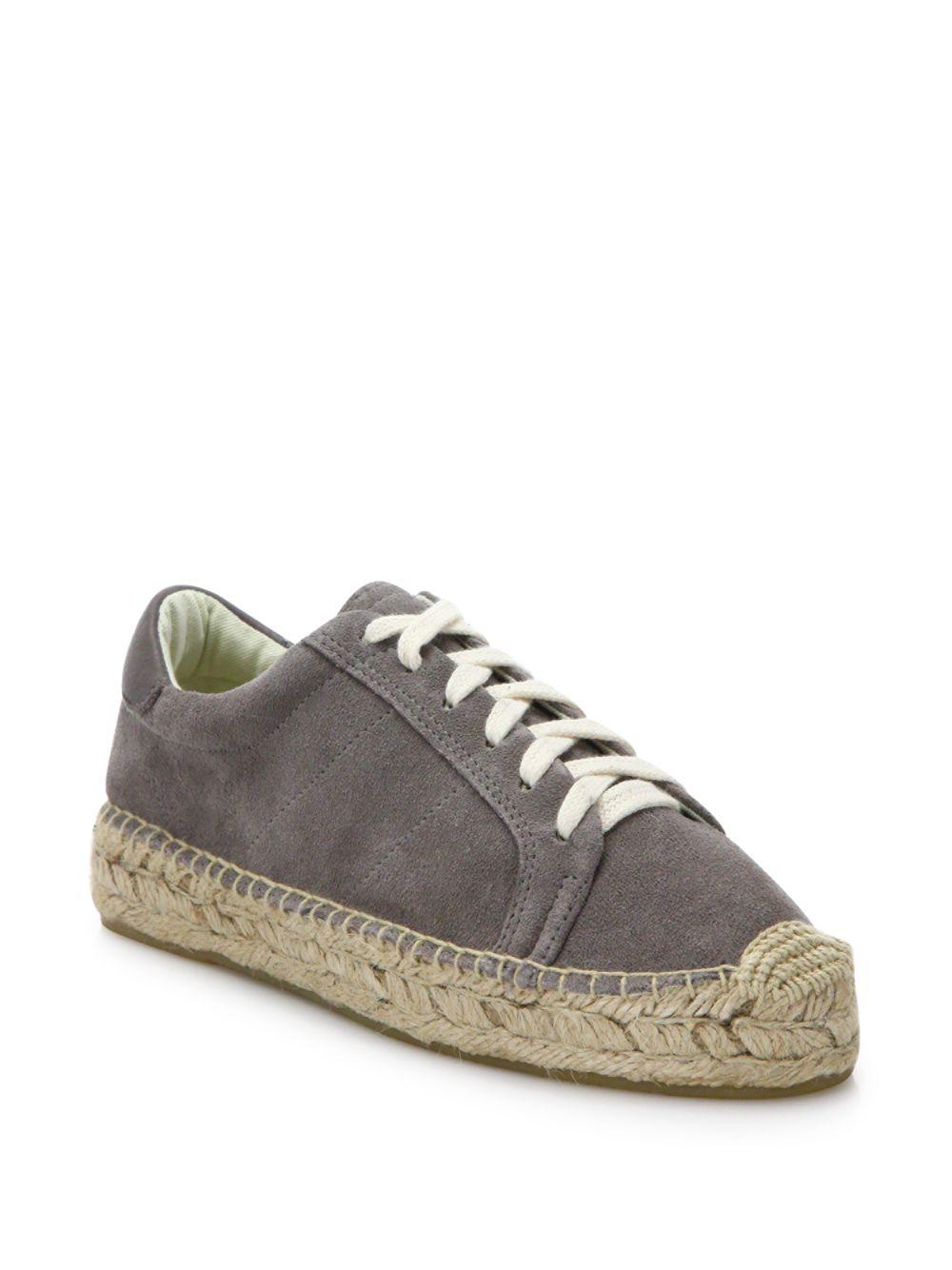 Lyst - Soludos Canvas Lace-up Espadrille Platform Sneakers in Gray ...