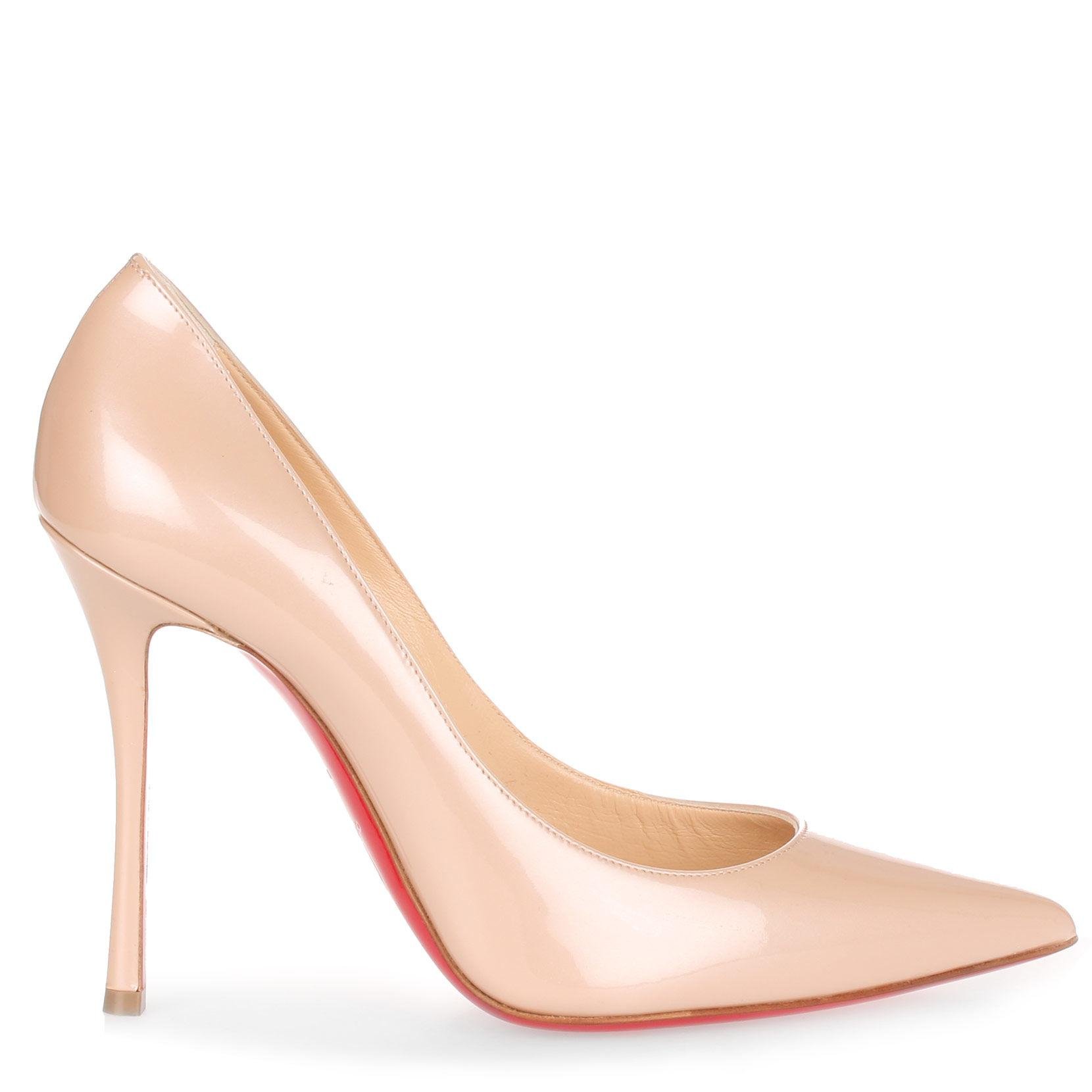 Christian Louboutin Decoltish 100 Pearlised Beige Patent Pump in ...