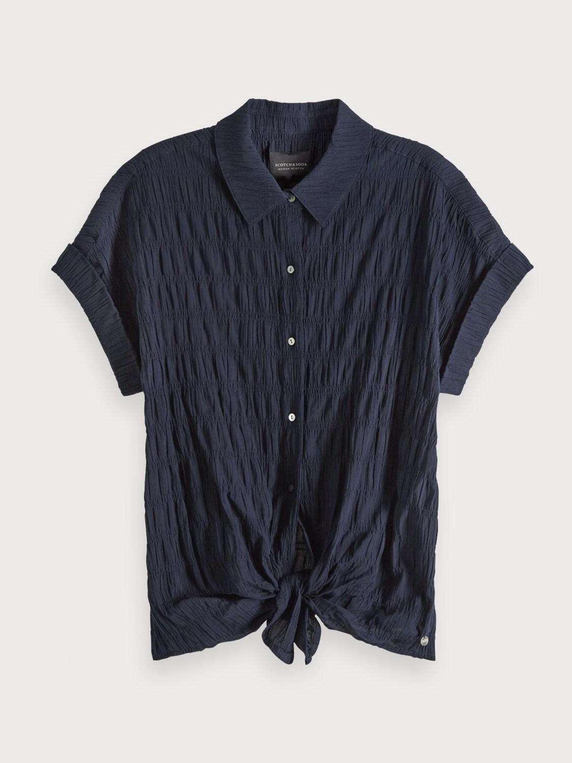 Scotch & Soda Smocked Shirt in Black Lyst
