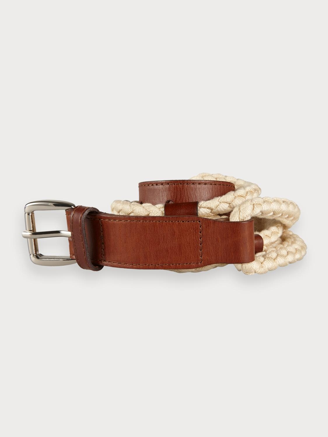 Scotch & Soda Rope & Leather Belt in Combo a (Brown) for Men - Lyst