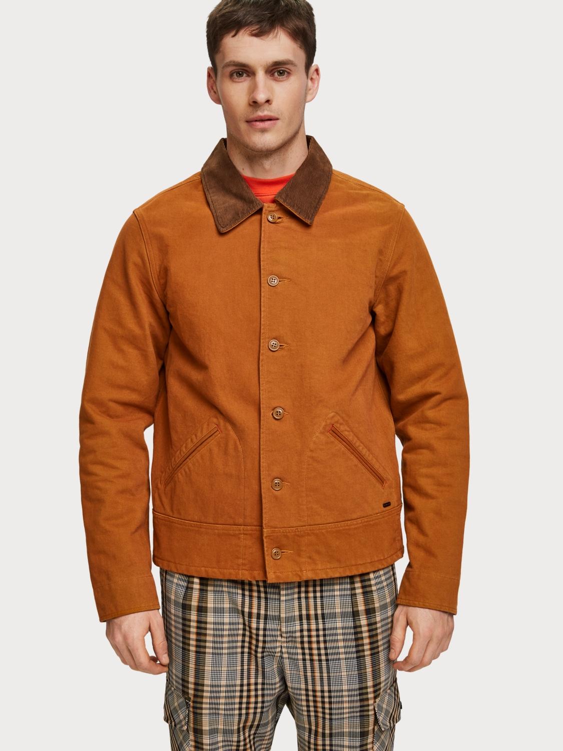 Scotch & Soda Cotton Moleskin Jacket in Brown for Men - Lyst