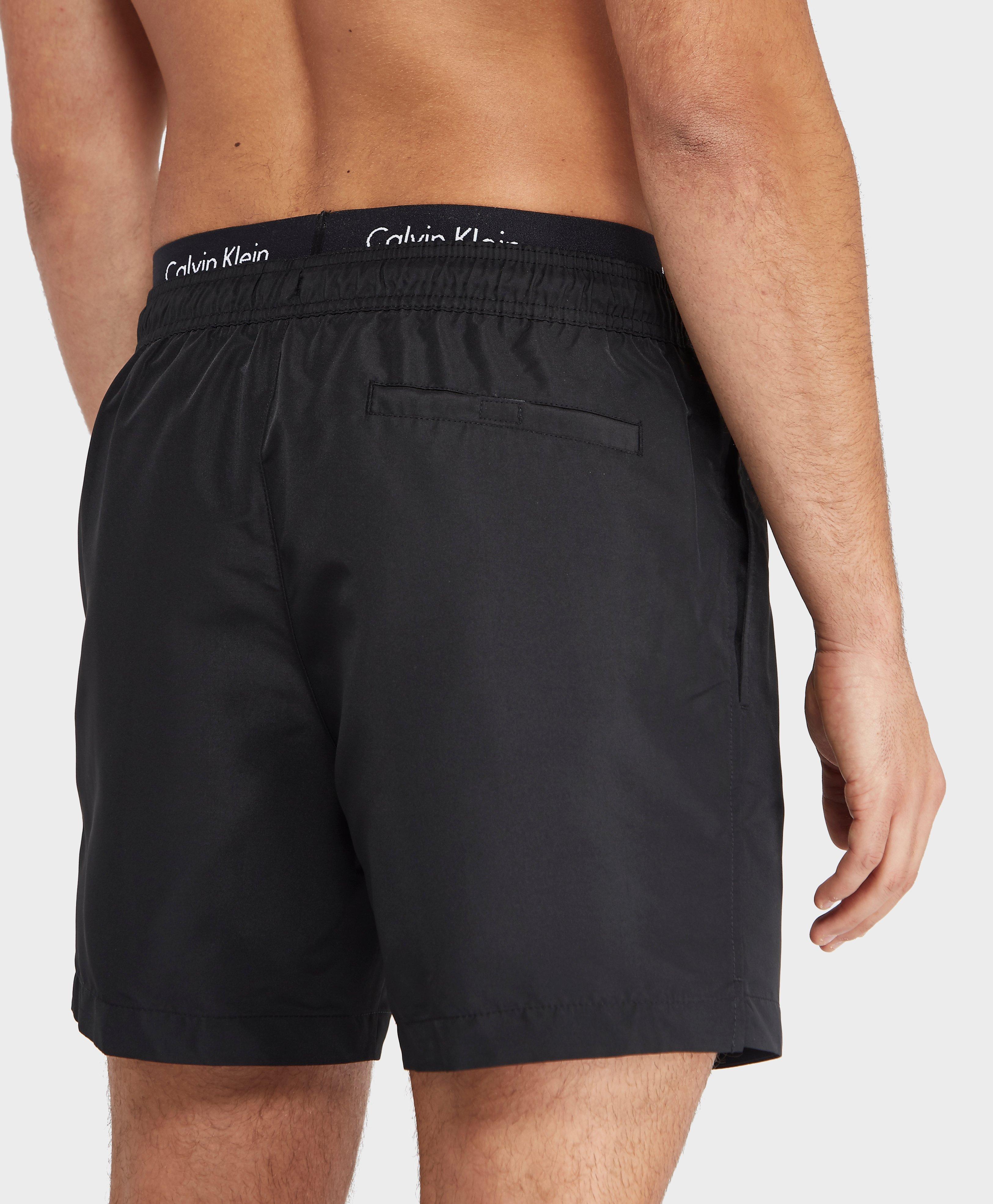 Lyst Calvin Klein Double Waistband Swim Shorts In Black For Men