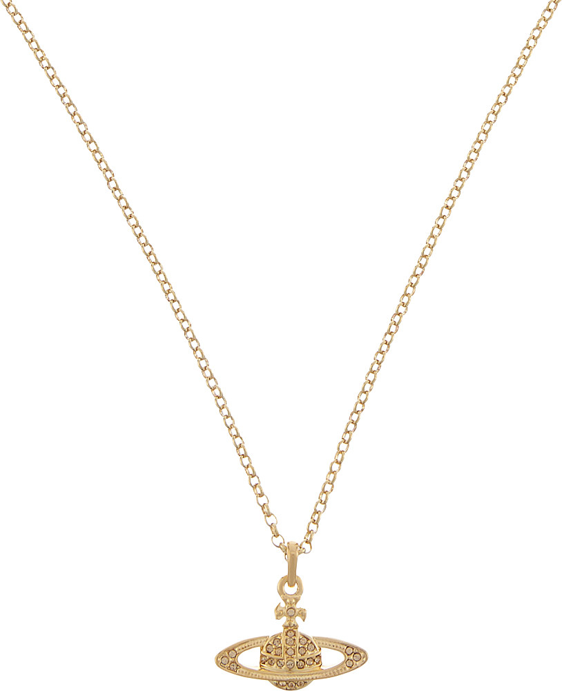 Vivienne westwood Mini Bas Relief Diamante Orb Necklace in Metallic | Lyst