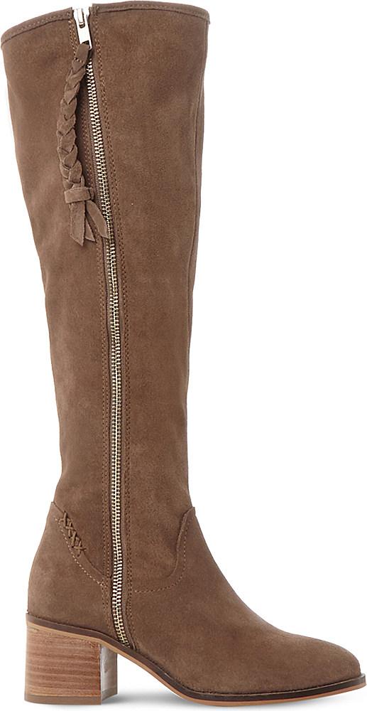 Steve Madden Lasso Suede Knee High Boots In Brown Lyst