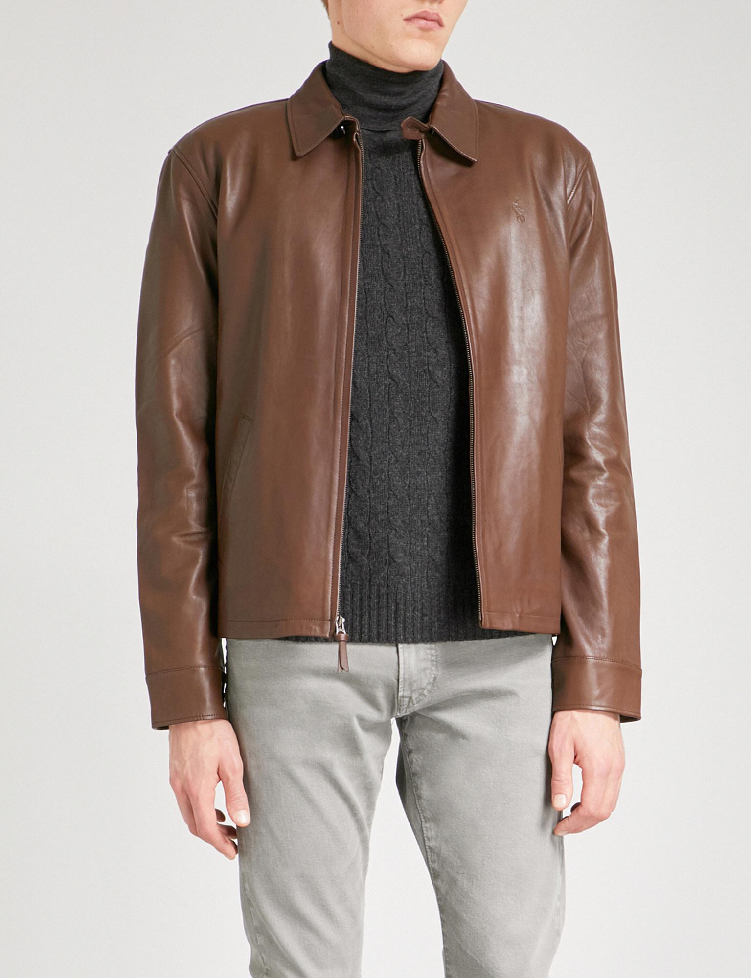 Lyst Polo Ralph Lauren Maxwell Leather Jacket In Brown For Men