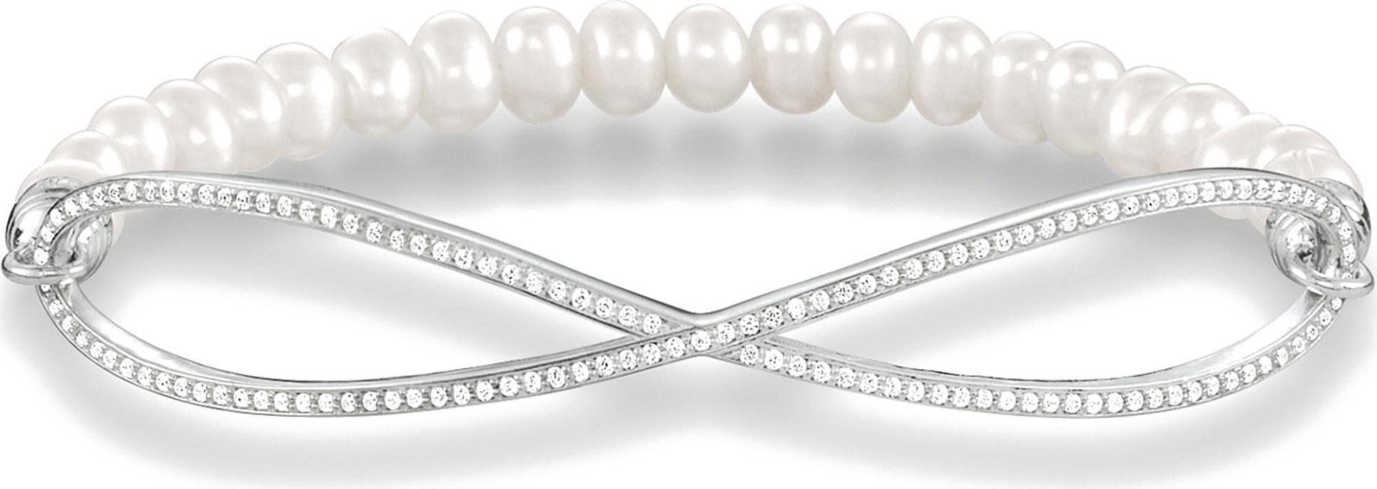 Thomas Sabo Love Bridge Pearl And Sterling Silver Infinity Bracelet in Metallic Lyst