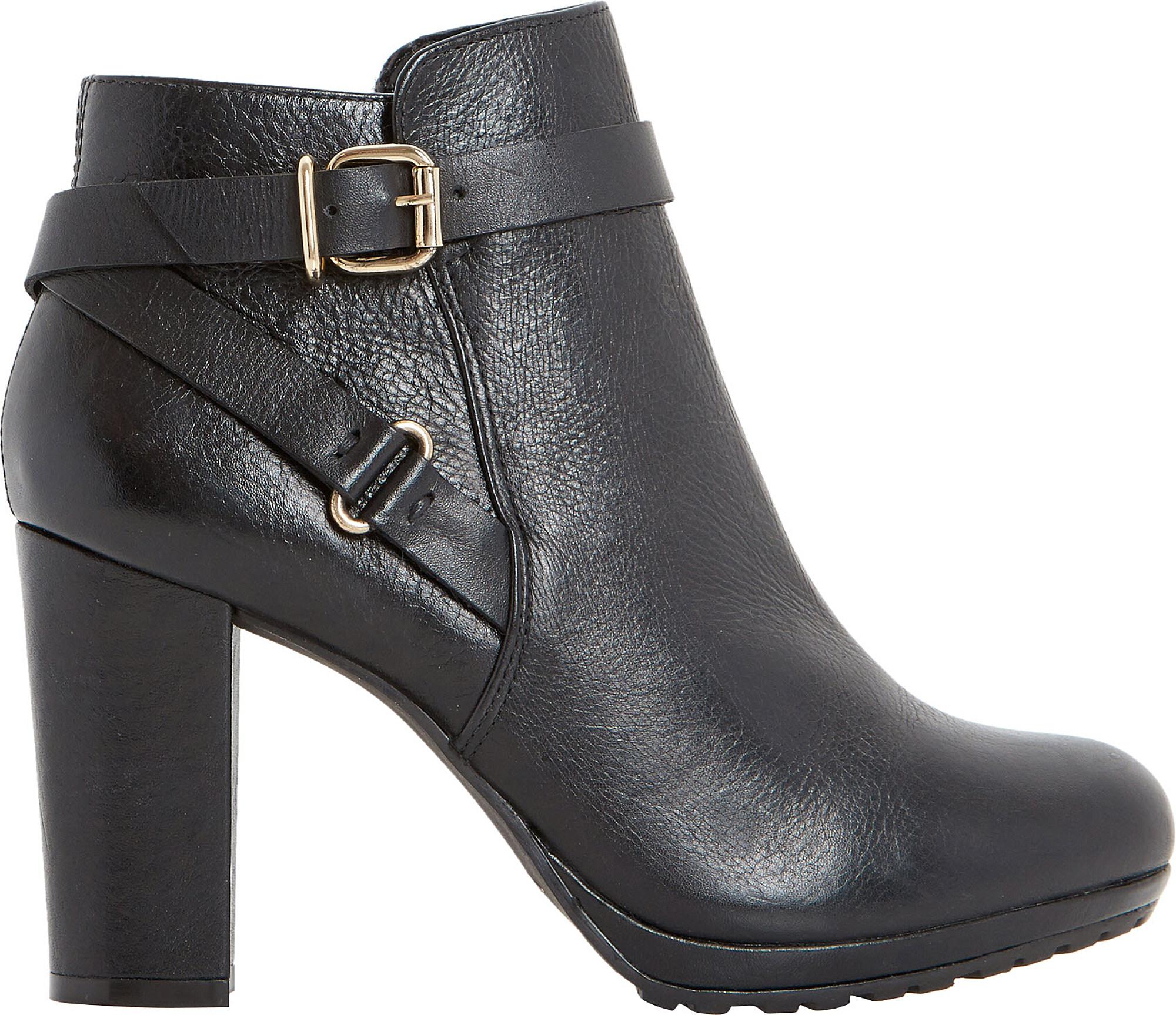Lyst - Dune Puggy Leather Ankle Boots in Black