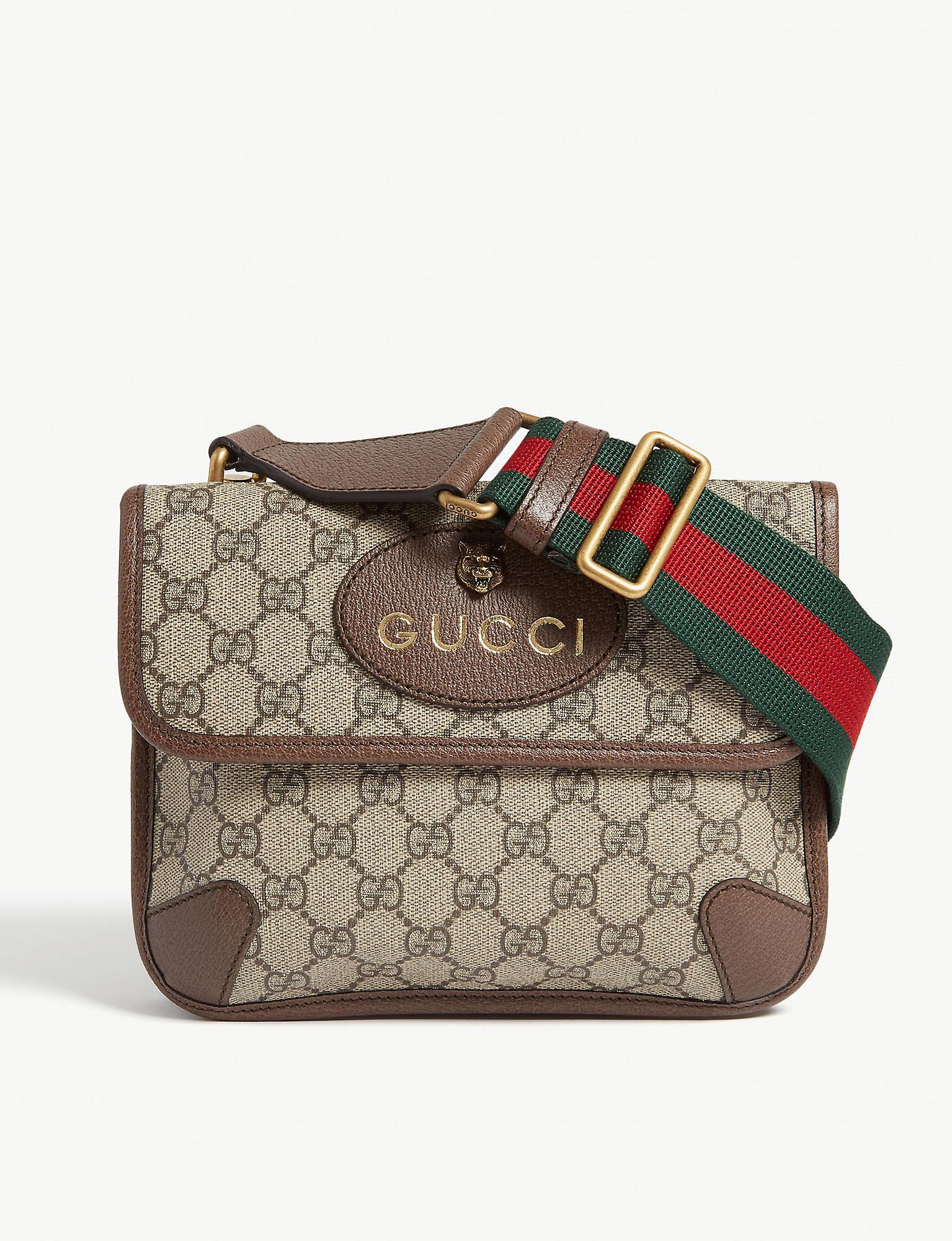 Gucci Neo Vintage Canvas Messenger Bag in Natural for Men - Lyst