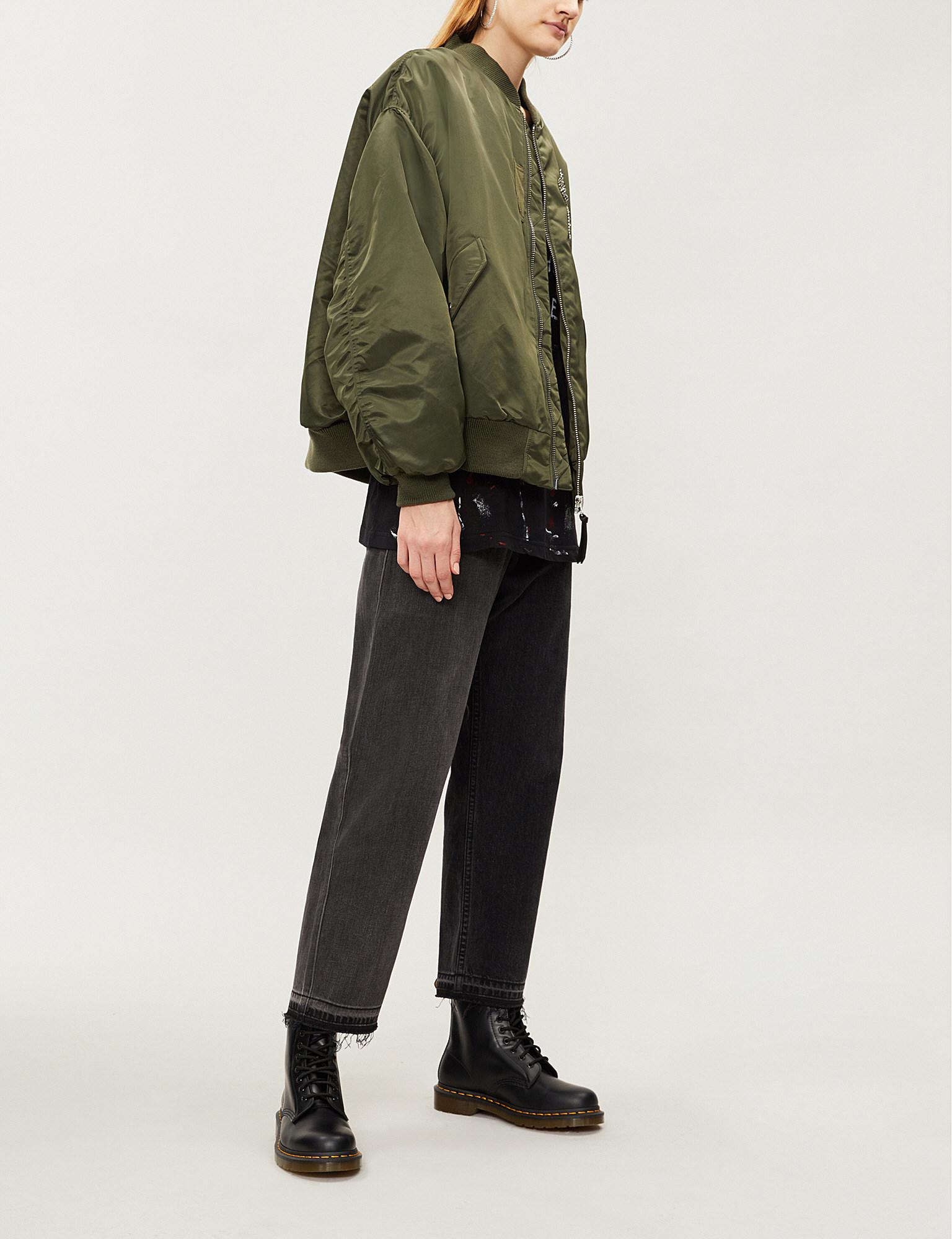 Lyst - The Kooples Oversized Bead-embellished Shell Bomber Jacket in Green