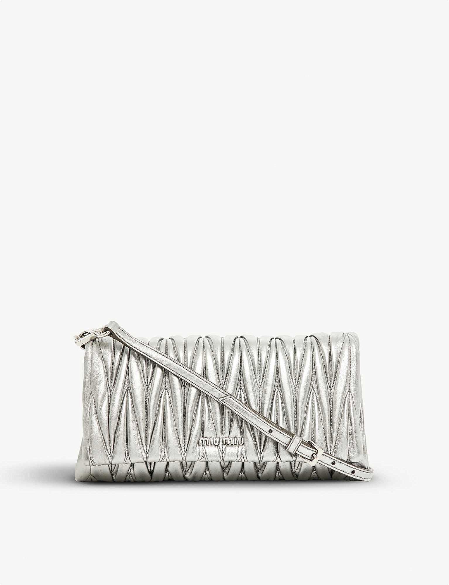 Lyst Miu Quilted Na Leather Shoulder Bag Gallery Previously Sold At Selfridges Women S Miu Shoulder Bag