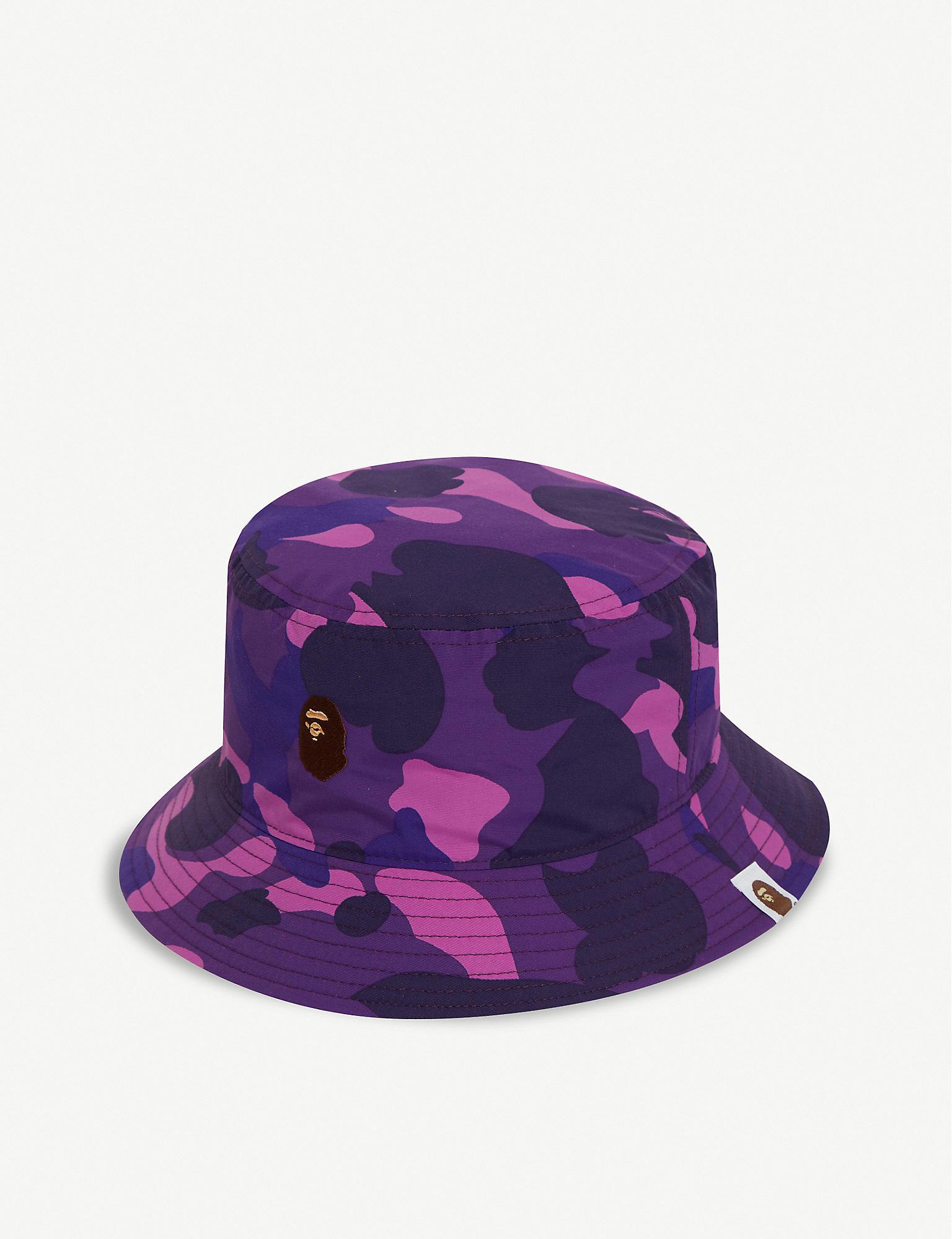 A Bathing Ape Camouflage Cotton Bucket Hat In Purple For Men Lyst