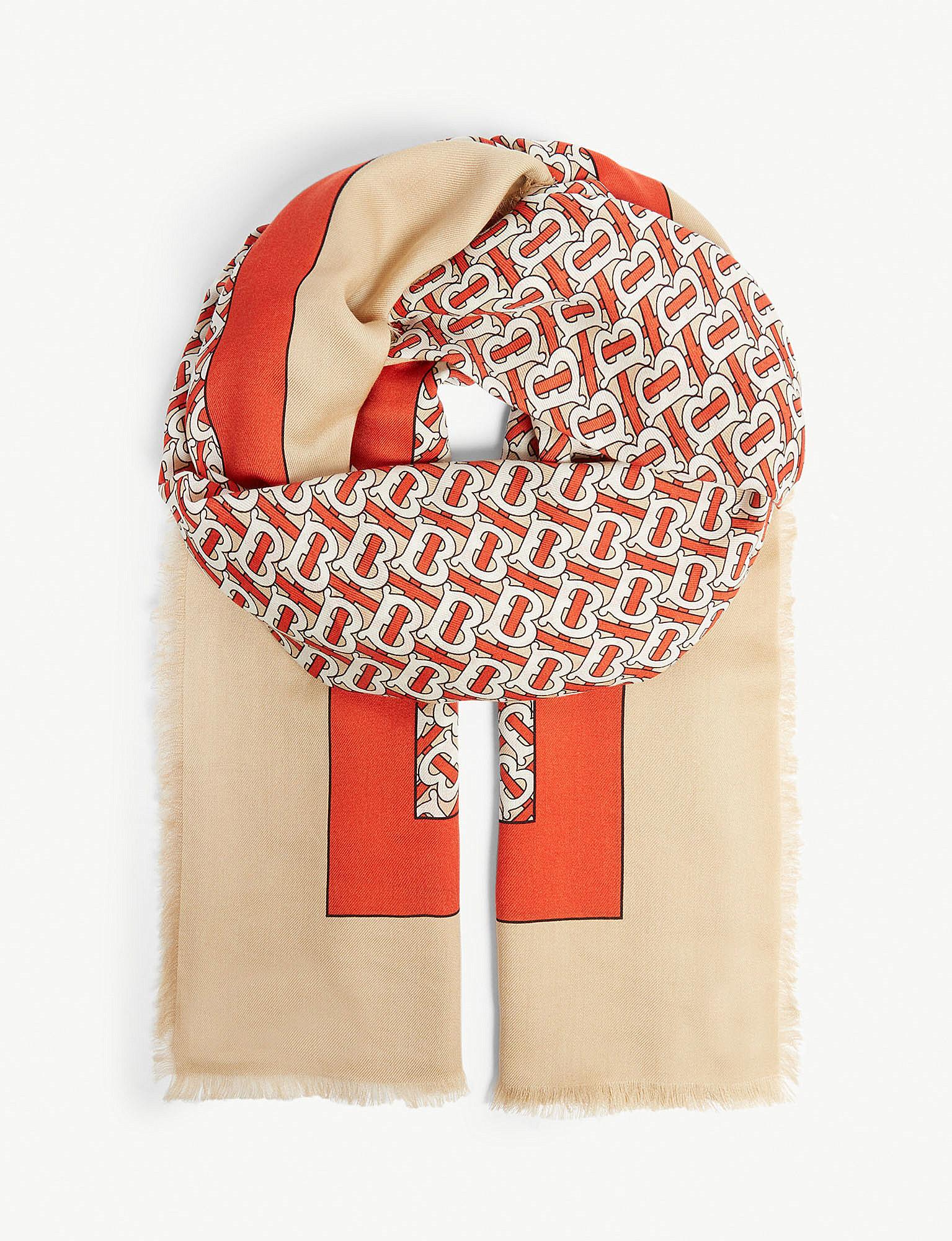 Lyst - Burberry Monogram Print Cashmere Scarf in Red for Men