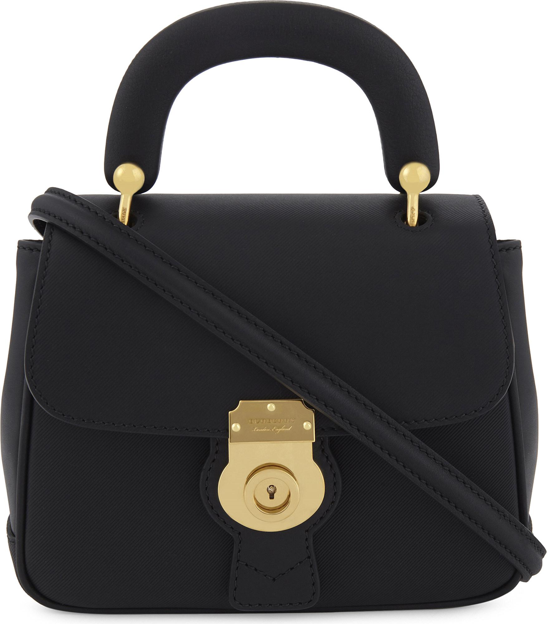 burberry - black small dk88 trench leather cross-body bag - lyst