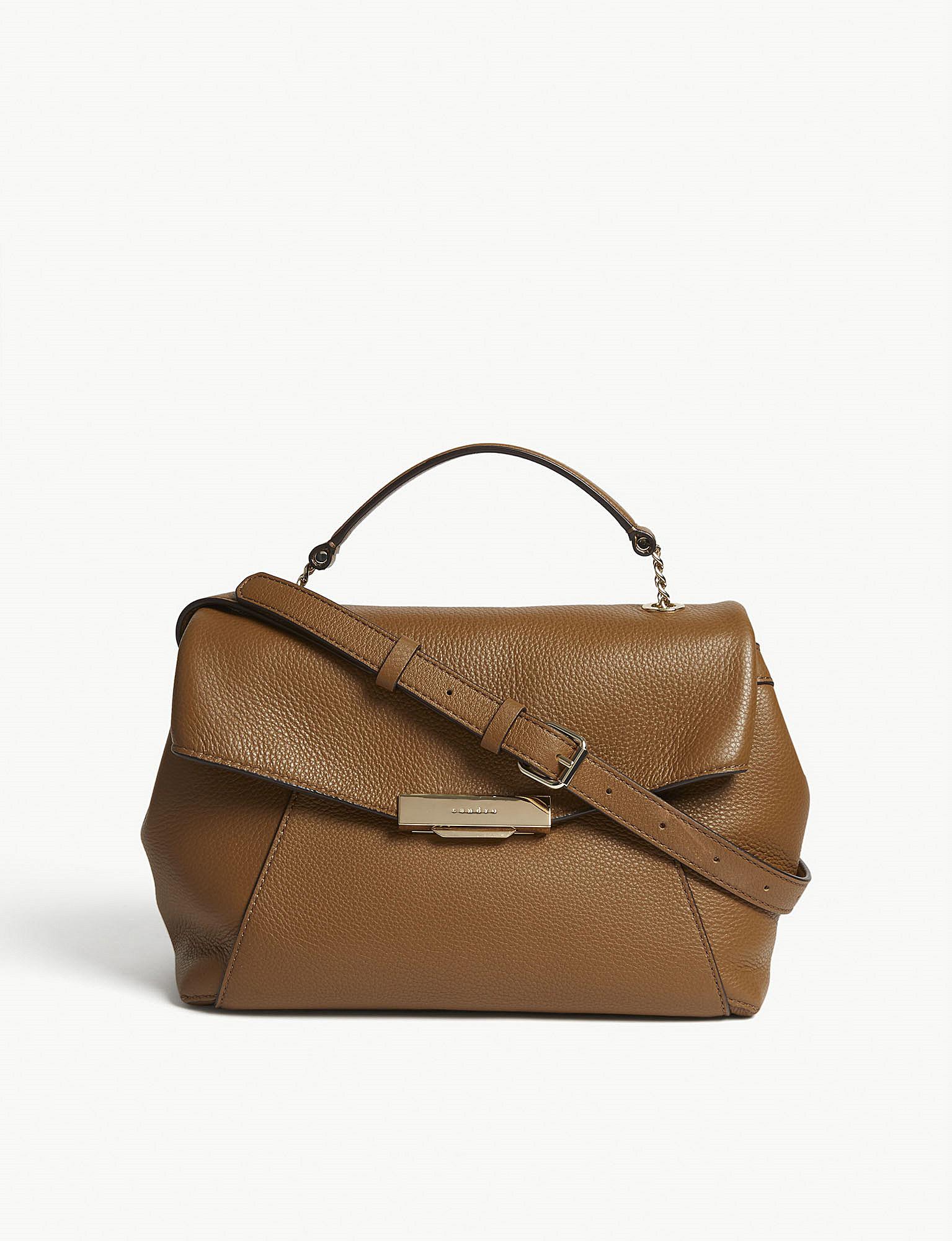 Sandro Yza Leather Shoulder Bag in Brown - Lyst