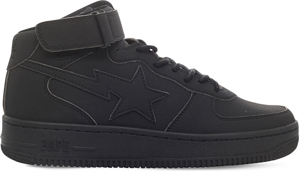 Lyst - A Bathing Ape Bape Sta Star-motif Leather Trainers in Blue for Men