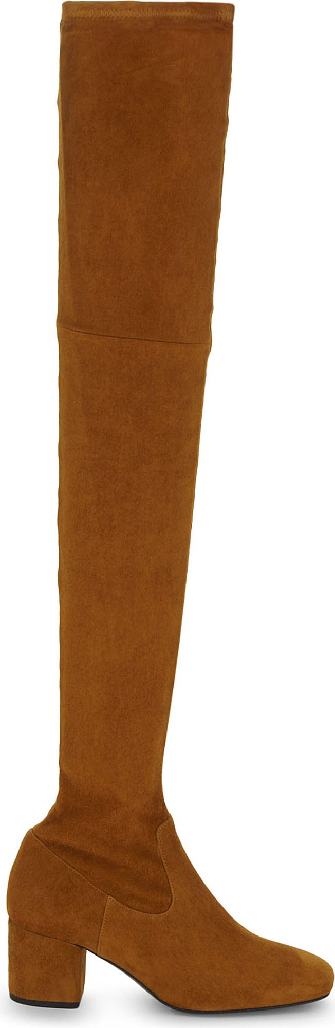 Lyst - Maje Fuisy Suede Thigh Boots in Brown