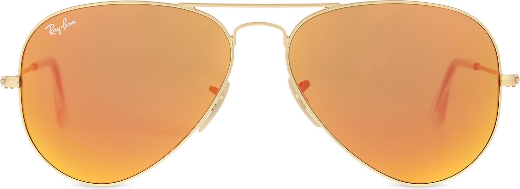 Ray Ban Original Aviator Metal Frame Sunglasses With Orange Lenses Rb3025 58 In Metallic Lyst 