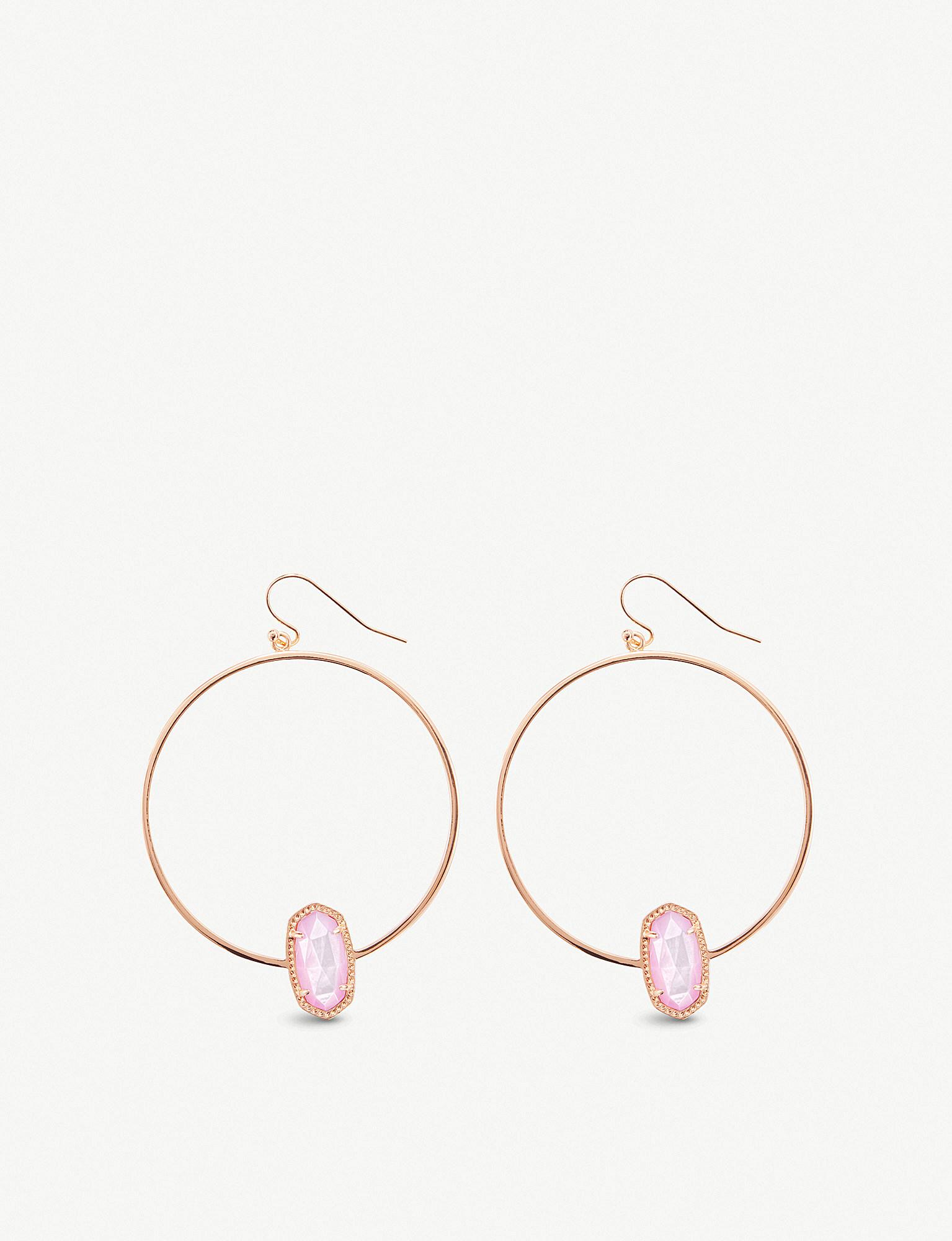 Lyst Kendra Scott Elora 14ct Rose Gold Plated And Lilac Mother Of View Fullscreen