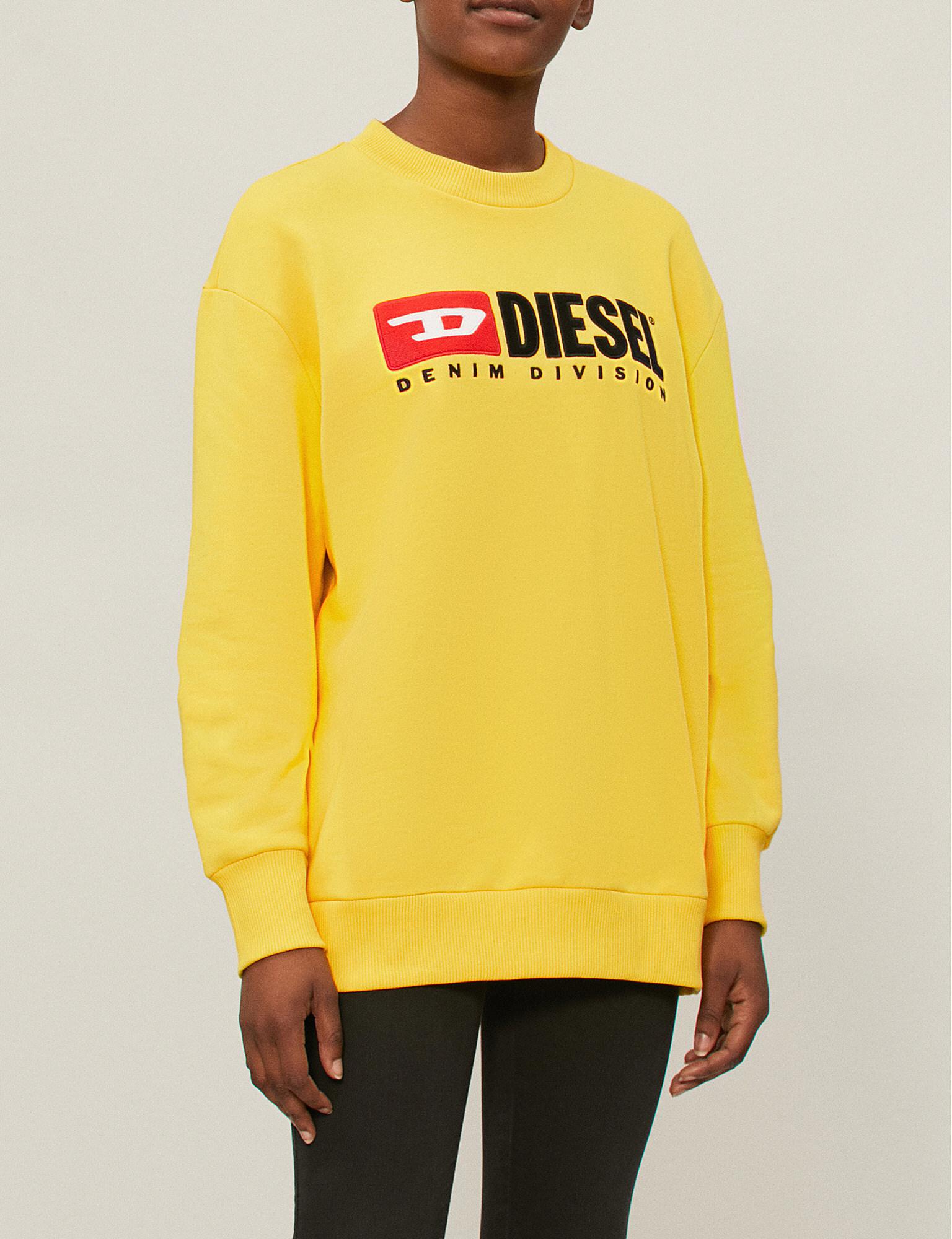 Diesel Denim-division Stretch-jersey Sweatshirt in Yellow - Lyst