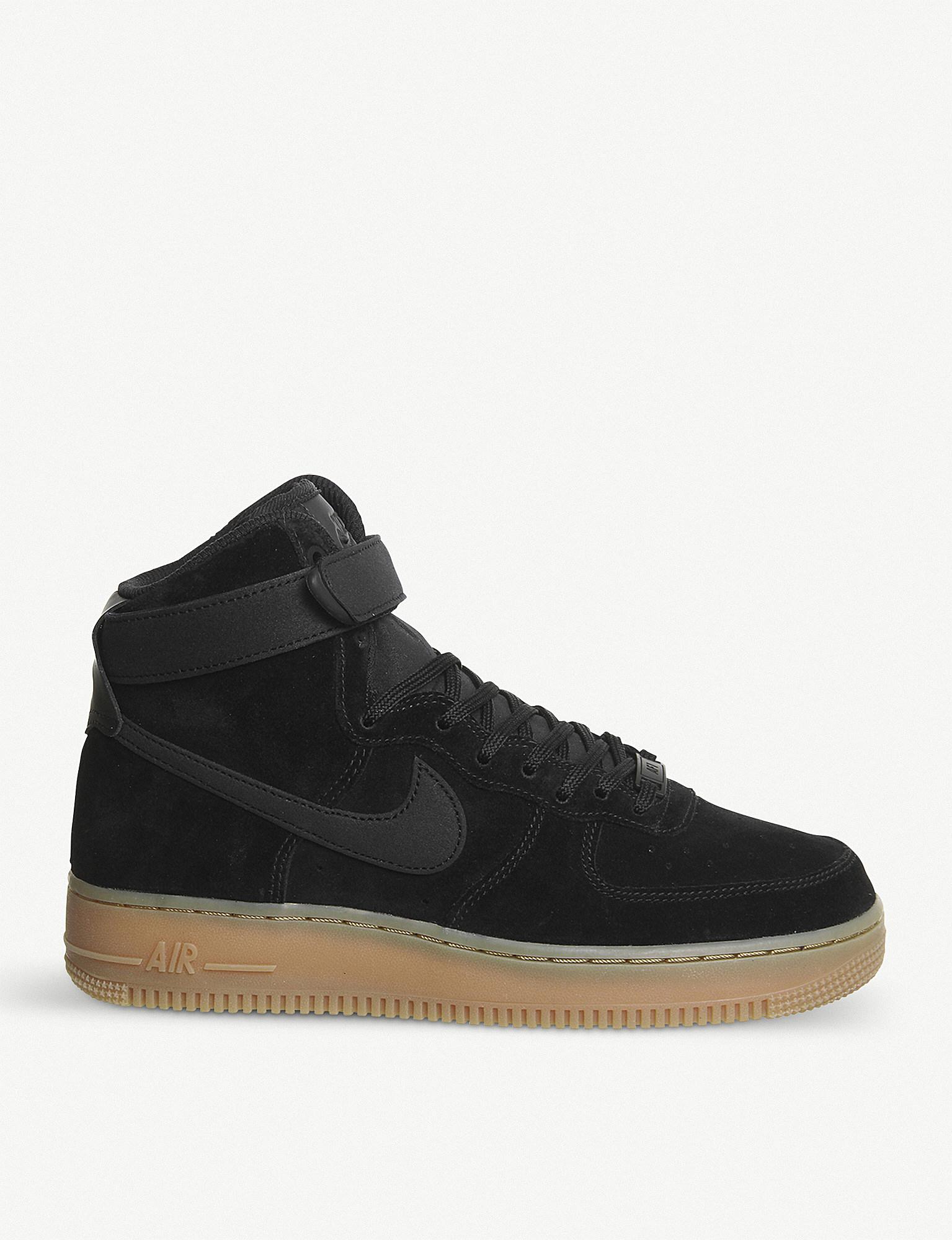 Nike Air Force 1 Suede High-top Trainers in Black for Men - Lyst