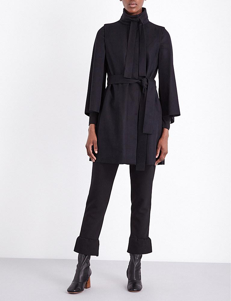 maje germana wool blend coat in black lyst maje germana wool blend coat in black lyst