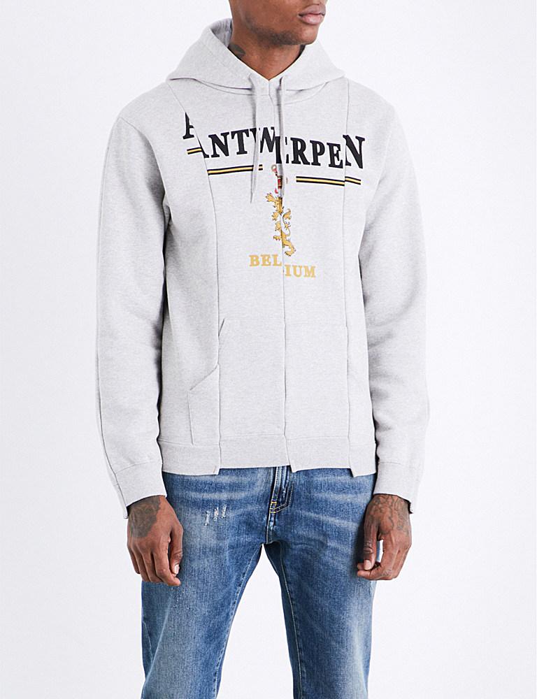 Vetements Antwerp Cotton-jersey Hoody in Grey for Men | Lyst
