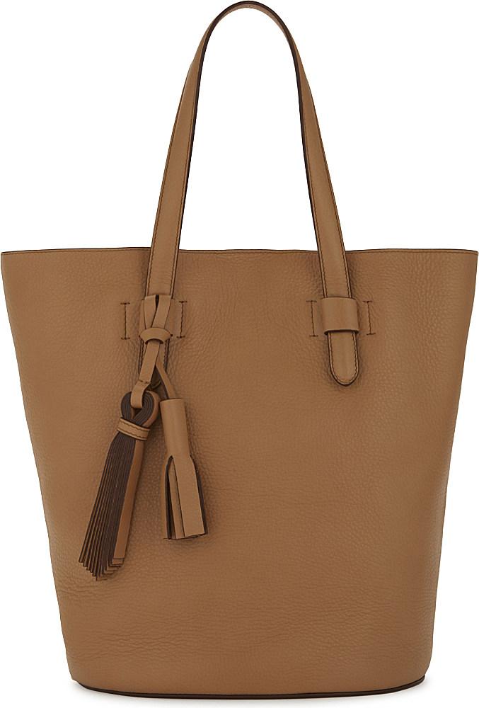 Lyst - Max Mara Leather Shopper Tote Bag in Brown