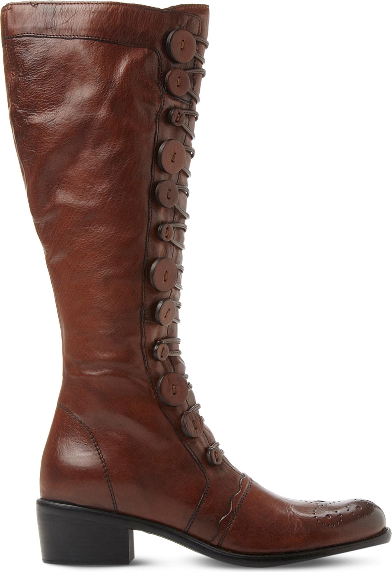 Dune Pixie D Leather Knee-high Boots in Brown - Lyst