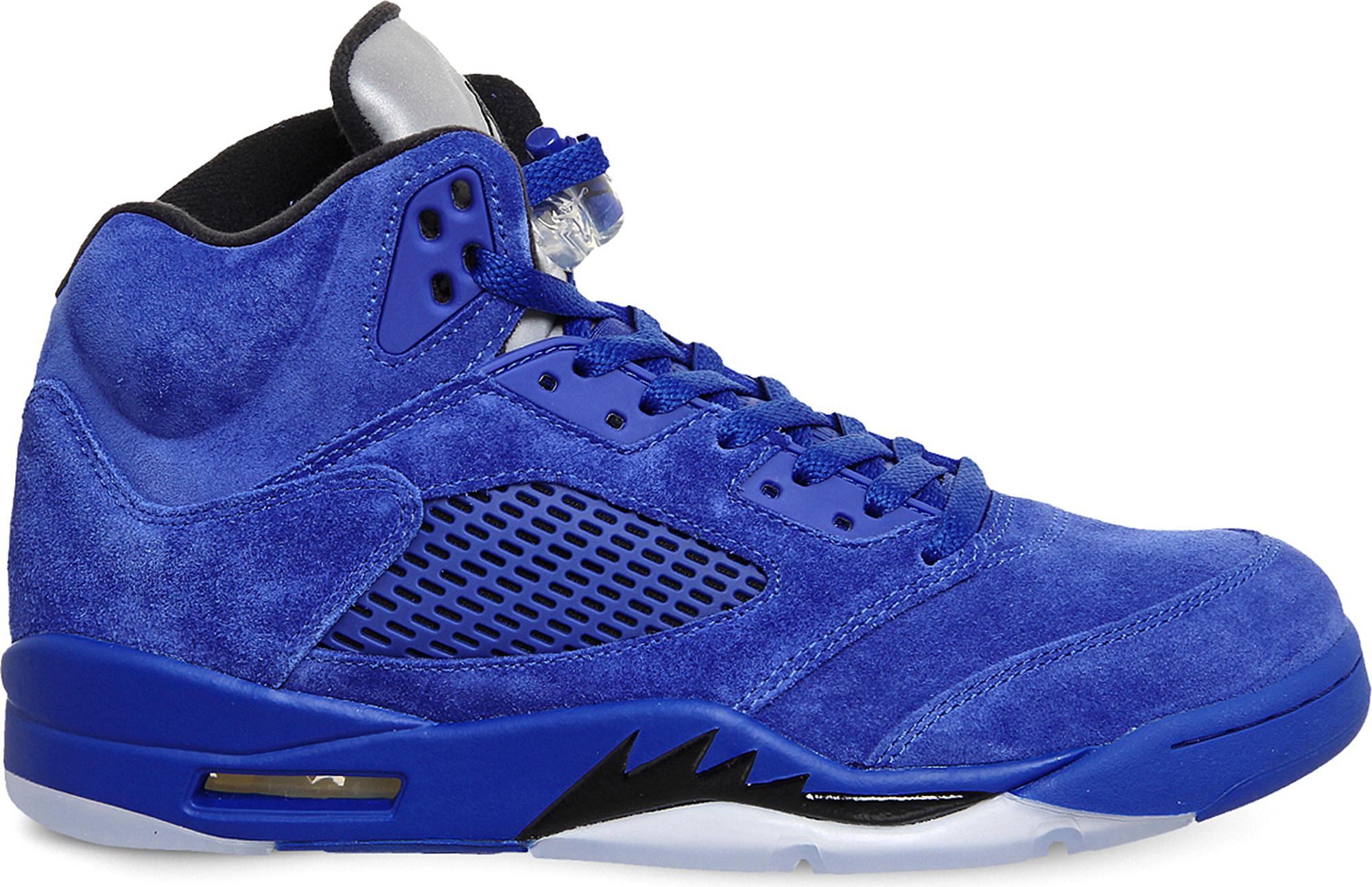 Lyst - Nike Air Jordan 5 Retro Suede Trainers in Blue for Men