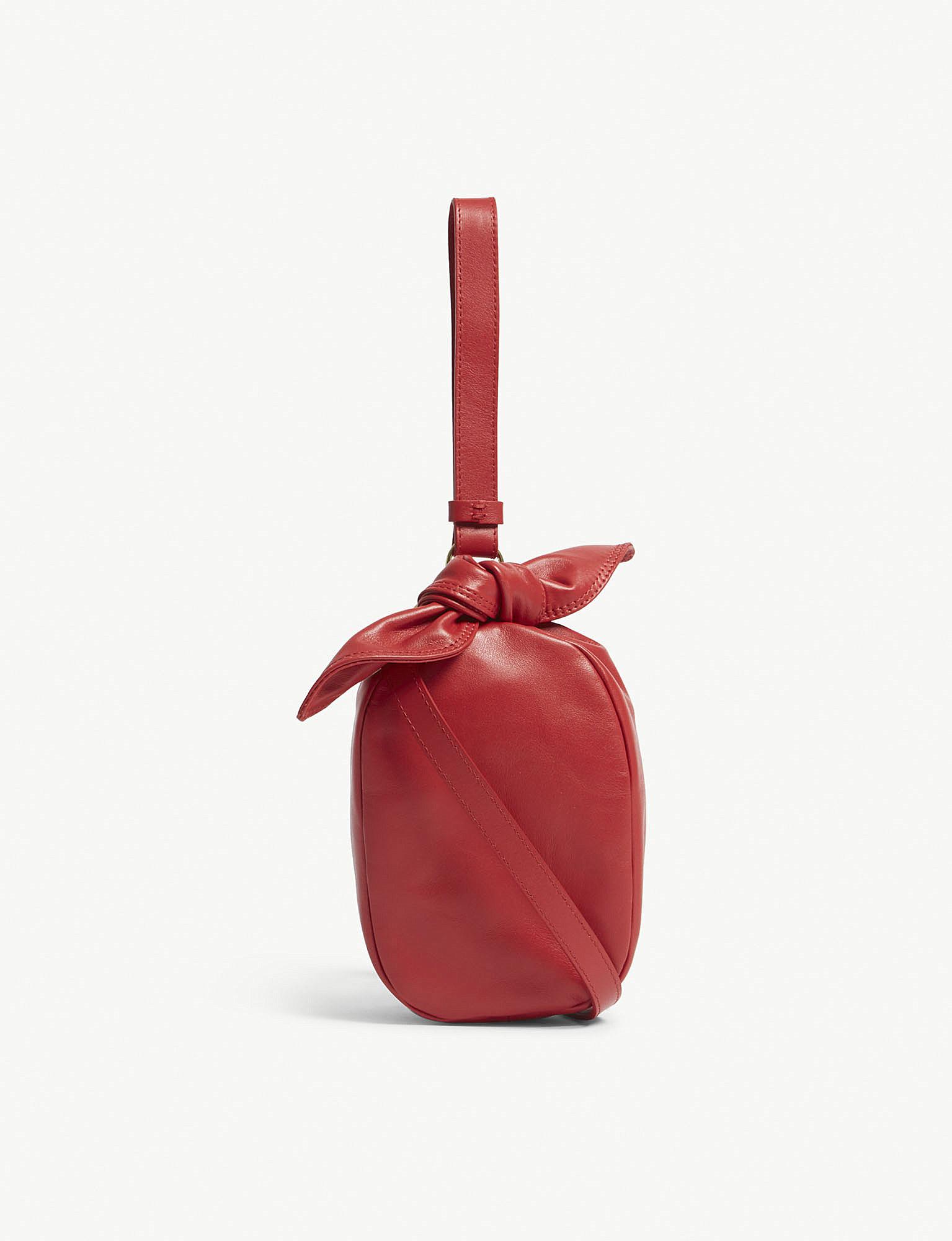 Lyst Simone Rocha Bow Leather Zipped Pouch In Red Gallery