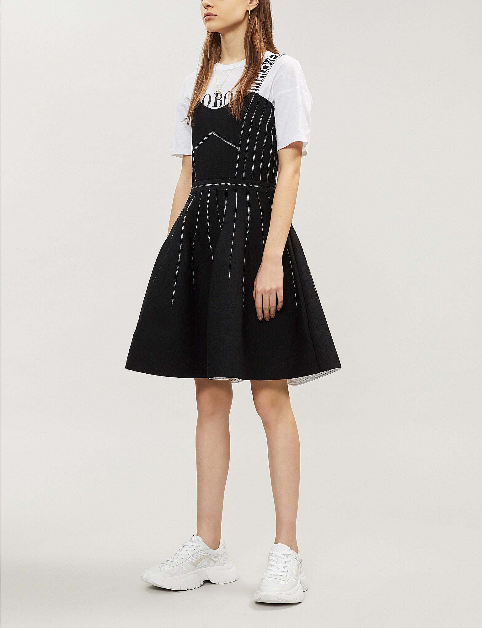 Reversible Skater Dress In Relief Black Lyst Maje 6twzqxnE