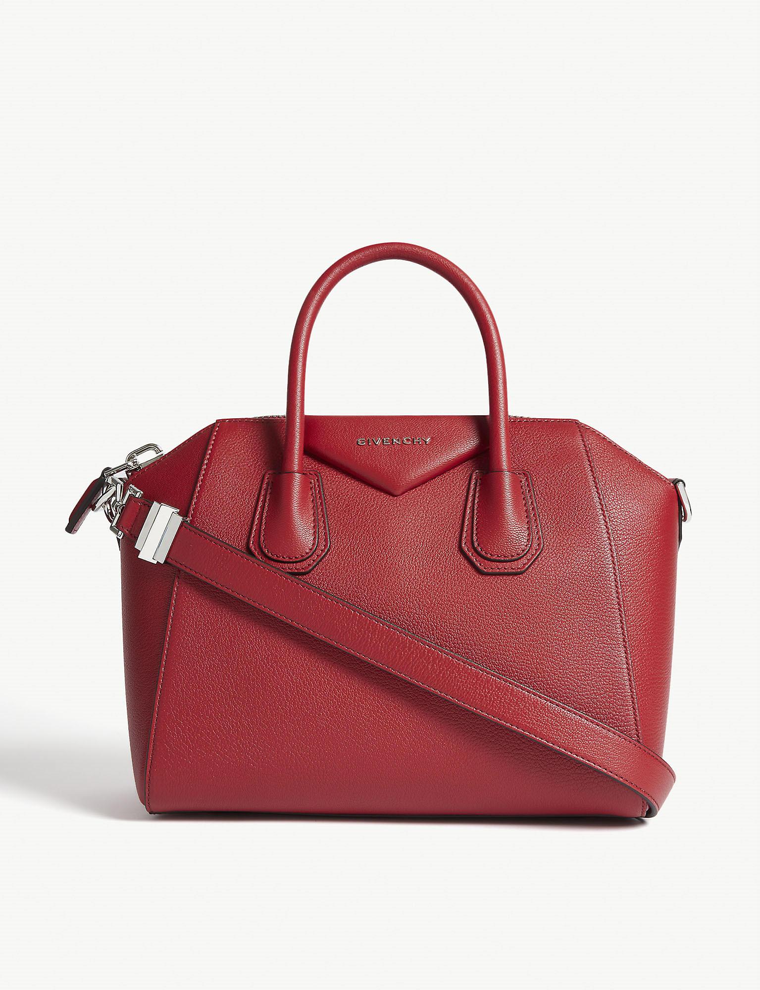 Givenchy Antigona Sugar Small Leather Tote Bag in Red - Lyst