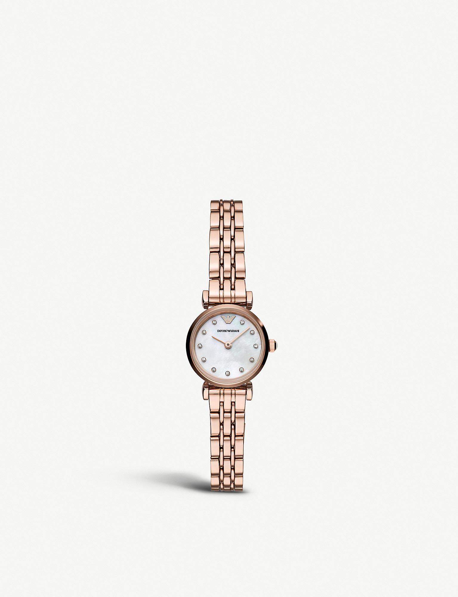 Emporio Armani Ar11203 Gianni T-bar Rose Gold-toned Stainless Steel And ...